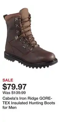 Cabela's Cabela's iron ridge gore-tex insulated hunting boots for men offer