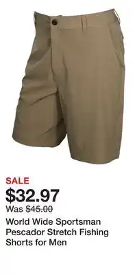 Cabela's World wide sportsman pescador stretch fishing shorts for men offer