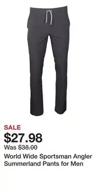 Cabela's World wide sportsman angler summerland pants for men offer