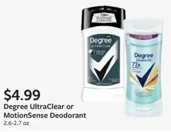Fareway Degree UltraClear or MotionSense Deodorant offer