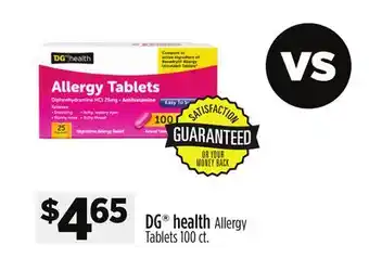 Dollar General Dg health allergy tablets offer