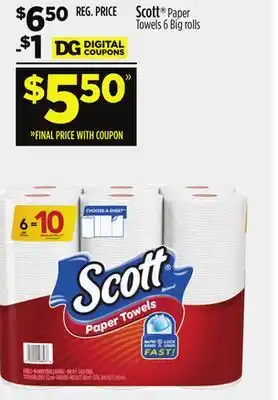 Dollar General Scott paper towels offer