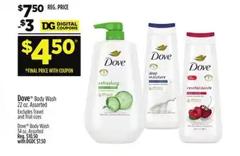 Dollar General Dove body wash offer