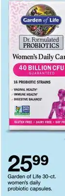 Target Garden of life 30-ct. women's daily probiotic capsules offer
