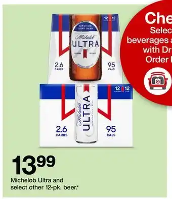Target Michelob ultra and select other 12-pk. beer offer