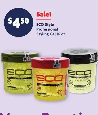 Family Dollar Eco style professional styling gel offer