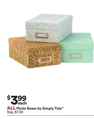 Michaels All photo boxes by simply tidy offer
