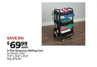 Michaels 3-tier gramercy rolling cart by simply tidy offer