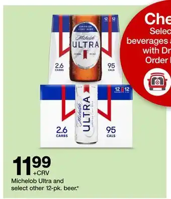 Target Michelob ultra and select other 12-pk. beer offer