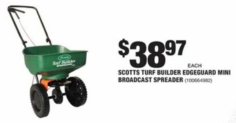 The Home Depot Scotts Turf Builder Edgeguard Mini Broadcast Spreader offer