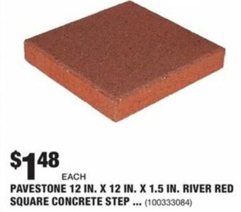 The Home Depot Pavestone 12 In. X 12 In. X 1.5 In River Red Square Concrete Step offer