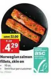 Lidl Norwegian Salmon Filets, Skin On offer