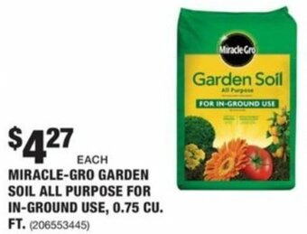 The Home Depot Miracle-Gro Garden Soil All Purpose For In-Ground Use, 0.75 CU FT. offer