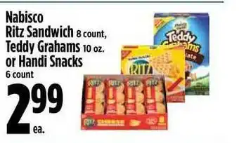 KTA Super Stores Nabisco Ritz Sandwich Teddy Grahams Or Handi Snacks offer