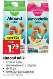 Lidl Almond Milk offer