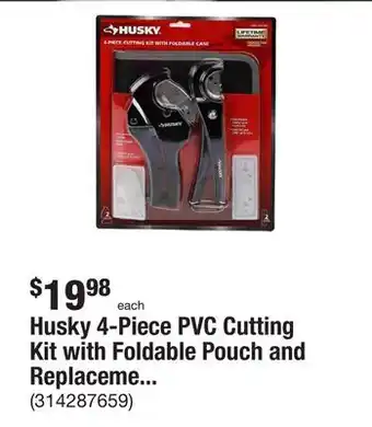 The Home Depot Husky 4-piece pvc cutting kit with foldable pouch and replacement blades offer