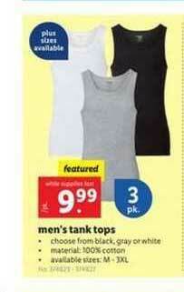 Lidl Men's Tank Tops offer