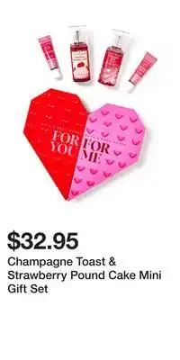 Bath & Body Works Champagne toast & strawberry pound cake mini gift set offer