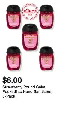 Bath & Body Works Strawberry pound cake pocketbac hand sanitizers, 5-pack offer