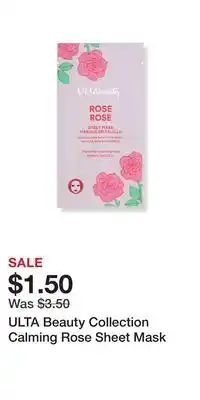 Ulta Beauty Ulta beauty collection calming rose sheet mask offer