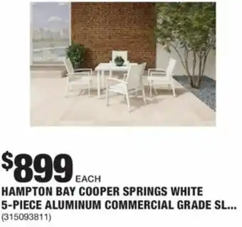 The Home Depot Hampton Bay Cooper Spring White 5-Piece Aluminum Commercial Grade offer