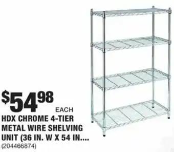 The Home Depot HDX Chrome 4-Tier Metal Wire Shelving Unit offer