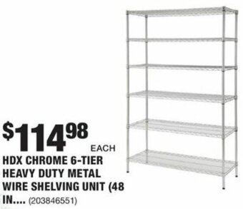 The Home Depot HDX Chrome 6-Tier Heavy Duty Metal Wire Shelving Unit offer