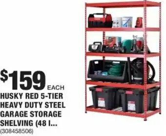 The Home Depot Hurky Red 5-Tier Heavy Duty Steel Garage Storage Shelving offer
