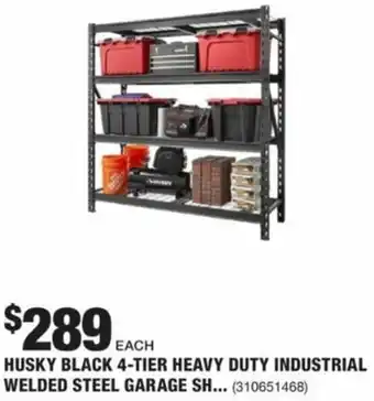 The Home Depot Husty Black 4-Tier Heavy Duty Industrial Welded Steel Garage Shelving offer