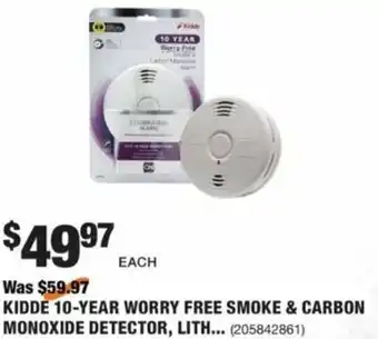 The Home Depot Kidde 10-Year Worry Free Smoke & Carbon Monoxide Detector offer