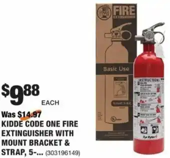 The Home Depot Kidde Code One Fire Extinguisher With Mount Bracket & Strap offer