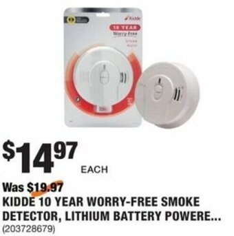 The Home Depot Kidde 10 Year Worry-Free Smoke Detector, Lithium Battery offer