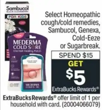 CVS Homeopathic Cough/Cold Remedies, Sambucol, Genexa, Cold-Eeze Or Sugarbreak offer