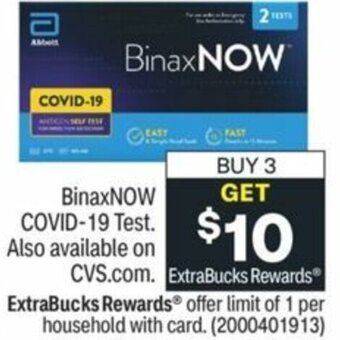 CVS BinaxNOW COVID-19 Test offer