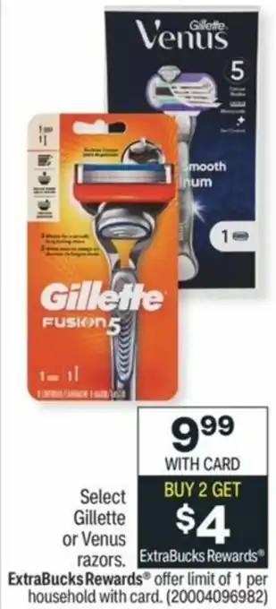 CVS Gillette Or Venus Razors offer