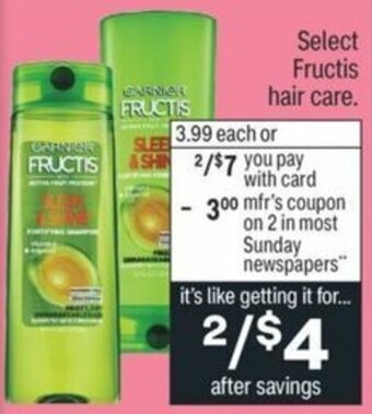 CVS Fructis Hair Care offer