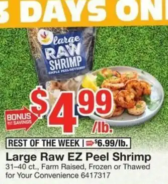 Giant Food Large Raw EZ Peel Shrimp offer