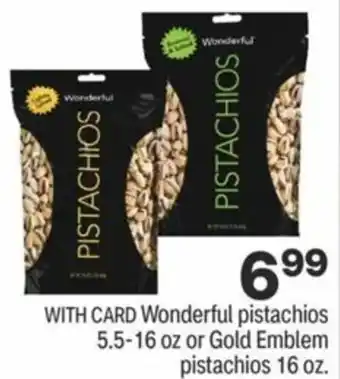 CVS Wonderful Pistachios Or Gold Emblem Pistachios 16 oz offer