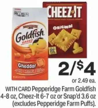 CVS Pepperidge Farm Goldfish 4-8 oz, Cheez-It 6-7 Oz, Or Snap'd 3.65 oz offer