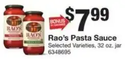Giant Food Rao's Pasta Sauce offer