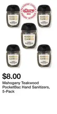 Bath & Body Works Mahogany Teakwood PocketBac Hand Sanitizers, 5-Pack offer