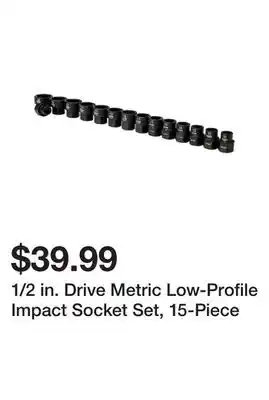 Harbor Freight Tools 1/2 in. Drive Metric Low-Profile Impact Socket Set, 15-Piece offer