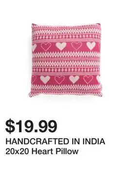 Marshalls HANDCRAFTED IN INDIA 20x20 Heart Pillow offer