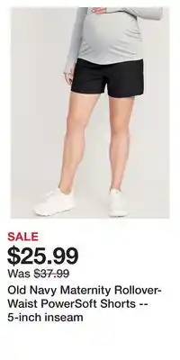 Old Navy Old Navy Maternity Rollover-Waist PowerSoft Shorts -- 5-inch inseam offer