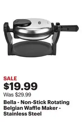 Best Buy Bella - Non-Stick Rotating Belgian Waffle Maker - Stainless Steel offer