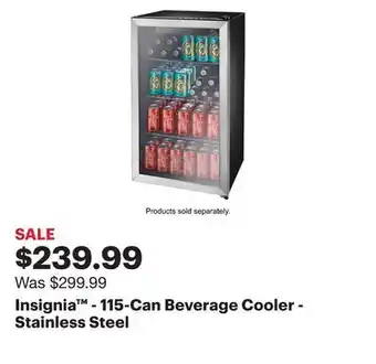 Best Buy Insignia - 115-Can Beverage Cooler - Stainless Steel offer