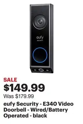 Best Buy eufy Security - E340 Video Doorbell - Wired/Battery Operated - black offer
