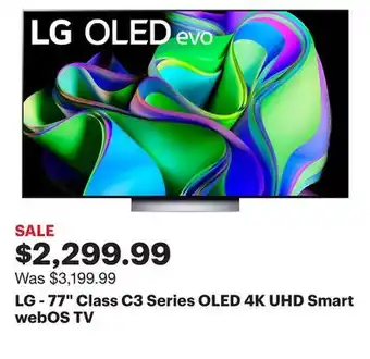 Best Buy LG - 77 Class C3 Series OLED 4K UHD Smart webOS TV offer