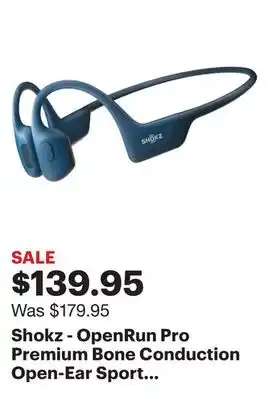 Best Buy Shokz - OpenRun Pro Premium Bone Conduction Open-Ear Sport Headphones - Steel Blue offer