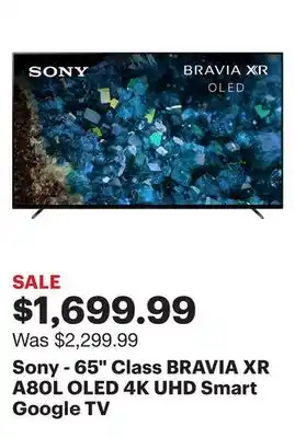 Best Buy Sony - 65 Class BRAVIA XR A80L OLED 4K UHD Smart Google TV offer